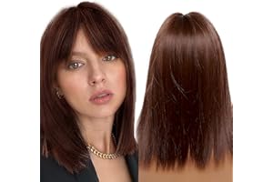 Maeau - Parrucca Donna Capelli Corti Parrucca Caschetto Naturali Parrucche Moda Ondulata Parrucca Lunga Frangia Sintetici Riccia Parrucca da Festa Quotidiano