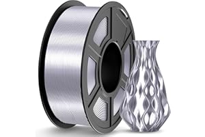 ‎JAYO JAYO PLA Silk Filament 1.75 mm, Shiny PLA 3D Printer Filament, 1.1 kg Spools, Neatly Wound Filament, Dimensional Accuracy +/- 0.02, Silk PLA Silver