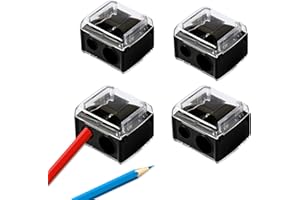 SDKZBFC Dual Cosmetic Pencil Sharpener,4 PCS Professional Makeup Sharpener for Eyeliners, Lip Liners & Brow Pencils - Portable Beauty Tool with Dual Hole Design