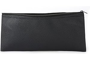 NQEUEPN Mikrofon Tasche, 275x120mm Leder mit Reißverschluss Mikrofon Schutztasche Kabellos Handheld Mikrofon-Aufbewahrungstasche Schwarz Tragbar Hüllen Halter für Reisen Outdoor