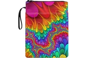 NETILGEN Tie Dye Fire Book Sleeve for Book Lovers Book Cover Protector for Paperbacks Textbook Case Storage Purse Book Protector