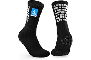 PERMANENTLY001 4-Paia Calzini Calcio Antiscivolo Uomo Donna, Cotone, Imbottita, Traspiranti, Grip Calzino Allenamenti per Yoga Pilates Rugby Basket Tennis