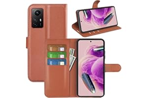 JIUNINE Funda para Xiaomi Redmi Note 12S, Antigolpes Carcasa Libro con Tapa Plegable Cartera en Cuero Flip Case Cover con Cierre Magnético, Tarjetero y Suporte para Xiaomi Redmi Note 12S, Marrón