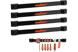 HORUSDY 4-Piece 12-Inch Heavy Duty Magnetic Tool Holder Strip Set | Wall Mount Tool Organizer Rack for Garage & Workshop | Sturdy Alloy Steel with 10lb Weight Capacity
