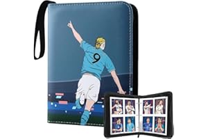 LUFEIS Football Card Holder, 480 Pockets Trading Card Album for Football, Football Card Binder with Zipper and Handle Strap, Trading Card Binder with Removable Sleeves for Trading Cards, Game Cards