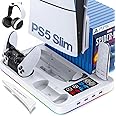 PS5 Cooling Stand with Controller Charger, Cooling Station with 3-Level Speeds Cooling Fan, PS5 Controller Charging Doking Station with 15 Games Organizer & Headset Holder for Playstation 5 Console