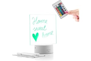 InnovaGoods® Tablero de Mensajes, Pizarra Blanca con Luz LED con Multicolor 5 modos de iluminación, Pizarra incluye mando a distancia y Accesorios, Ideal para oficinas, teletrabajo y habitación.