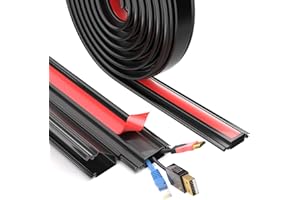 Conwang 1M Black Cable Management Trunking Self Adhesive,Wire Covers for TV Cables Hider,Cable Hiders Tidy for Wall,Mini Wire Trunking to Hide 2-3 Wires for Electric Cables