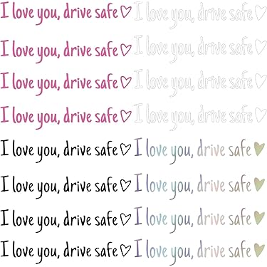 Produktbild von 16 Stück I Love You Drive Safe Aufkleber, I Love You Drive Safe Spiegelaufkleber, Aufkleber I Love You Drive Safe, Auto Aufkleber Für Rückspiegel Autofenster, Autodekoration Geschenk Für Frauen Männer