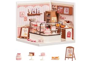 Rolife Super Creator Kits de Casa en Miniatura DIY – Tasty Cake Shop, Kit de Modelo, Casa de Muñecas para Figuras, Navidad o Cumpleaños para Adultos