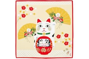 HAMAMONYO Furoshiki Wrap Cloth Maneki Neko Fortune Cat and Daruma