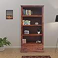 MODERN FURNITURE SHEESHAM Wooden Book Shelf for Home Library | Bookshelf for Home Library | Book Shelves Open Bookcase Books Rack | Display Unit Book Stand for Office & Home (Natural Teak Finish)
