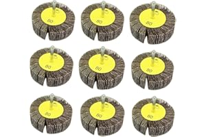 FEIHU Rodillos de láminas, grano 60X25x6MM 80. La muela es adecuada para limpiar óxido/rebabas de soldadura/productos de madera. Apto para todas las herramientas eléctricas/de torno (9 piezas)