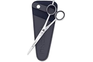 Stonli Ciseaux de coiffure pour coupe de cheveux – Ciseaux de cheveux en acier inoxydable de 15,2 cm avec bord tranchant – Ciseaux de barbier avec pochette pour salon, maison, hommes, femmes (argent)
