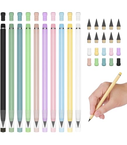 Lot de 4 crayons éternels sans encre - Crayon éternel avec
