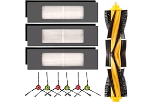 CHAIN PEAK 10 Ricambi Per ECOVACS DEEBOT OZMO N10 N10 Plus 920 950 T8 AIVI Max T9 T5 N5 N7 N8+ N8 Pro Plus aspirapolvere robot, 1 spazzola principale a rullo, 3 filtri HEPA, 6 spazzole laterali