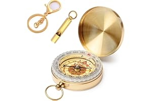 VEGCOO Boussole, Camping Boussole en Métal, Boussole de Poche, Boussole Waterproof Portable Enfants Boussole, pour Voyage Randonné Exploration