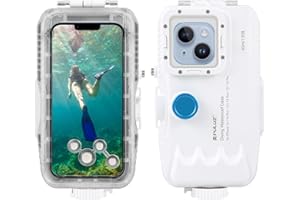 PULUZ Unterwasser-wasserdichte Schnorchelhülle für iPhone 16/15/14/13/13/12/12 Pro 6.1”, 40 m Gehäuse Schutzhülle Telefon Foto Video Tauchhülle transparent, (Nicht für ISO 26)
