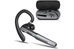 Hendari Bluetooth Headset V5.3, 100Hrs Talk Handsfree Earpiece Wireless Headset with ENC Noise Canceling Microphone, LED Display, IP7 waterproof, in-Ear headphone
