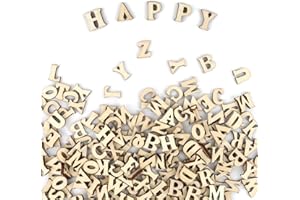 MXTIMWAN Pack of 200 Wooden Letters, Scrabble Letters Wood (A-Z), DIY Wooden Letters Small, Letters Decoration, Wooden Alphabet Letters for DIY, Crafts, Decoration, Party