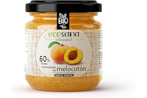 ECOSANA MERMELADA EXTRA MELOCOTÓN SIN AZÚCAR CERTIFICADO BIO by DRASANVI - VEGANO - SIN GLUTEN - 250g