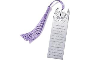 MELIX HOME El Señor de los Anillos Mercancía Marcapáginas LORT Regalos Marcapáginas de acero inoxidable con borla para los amantes de los libros Hobbits Mercancía Colección Regalo