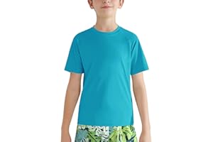 Valcatch Boy's Girls UPF 50+ Rash Guard Swim Shirts Kids Teens Quick Dry Athletic Short Sleeve T Shirt UV Fishing Surfing Water Beach Tops Running Workout Gym Active Tee Shirt