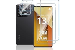 Mayfun Verre Trempé pour Xiaomi Redmi Note 13 5G (Pas pour Redmi Note 13 4G), 2 Pièces Protecteurs d'écran + 2 Pièces Caméra Arrière Protecteur, 9H Dureté, Anti-Rayures HD Film Vitre Protection écran