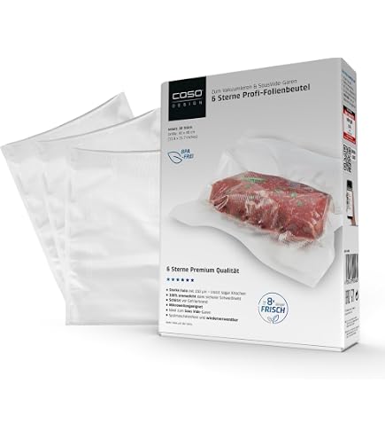 VacYaYa Vakuumbeutel-Rollen – BPA-frei, Für Lebensmittel & Sous Vide, 6 Rollen (36,6 M)