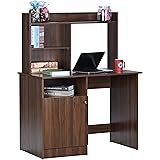 DeckUp Zeus Engineered Wood Study & Computer Table and Office Desk (Walnut, Matte Finish)