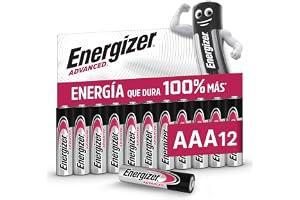 Energizer Advanced - Pilas AAA (Paquete de 12) - 1,5V Baterías Alcalinas | Larga Duración - Alta Potencia - Made in EU - Embalaje 100% reciclable - 10 años de Vida útil [Exclusivo en Amazon]