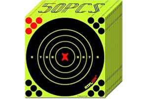 ‎ATFLBOX ATFLBOX Splittersticker 20,3 cm Stick & Splatter selbstklebend Splatter-Zielscheibe Ihre Schüsse platzen hell Fluoreszierendes Gelb beim Aufprall für Gewehre, Pistolen, Airsoft, BB & Pelletpistolen