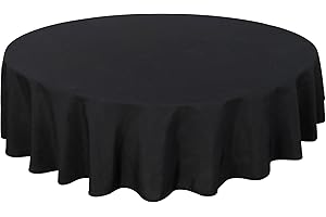 Home Direct Quality Round Fabric Tablecloth Table Cover 140cm 55" Black
