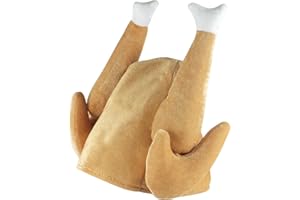 FASHION I LOVE Christmas Turkey Soft 3D Hat Cooked Chicken Hats Secret Santa Cap Adult Size Xmas Novelty Party Headwear - Thanksgiving Party Headdress