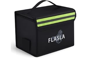 FLASLD Sac Lipo Ignifuge Anti-Explosion – 22x17x15cm avec Port de Charge Exclusif – Grande capacité de Stockage de Batterie LiPo – Pochette de sécurité pour Le Chargement et Le Stockage