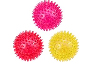 petizer 3-Pack Squeaky Dog Ball Toys,Dogs Chew Spiky Ball, Jouet de Piscine pour Chien Flottant, Jouets à mâcher de Chien pour l’Ennui