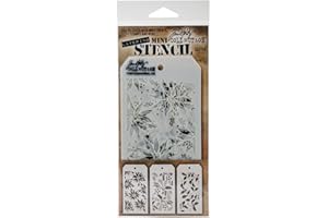 Stampers Anonymous MTS019 Tim Holtz Mini Layered Stencil Set, Multicolore, Confezione da 3