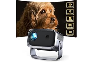 Beamer【Elektrischer Fokus/Trapezkorrektur】±360° Rotating Mini Beamer 1080P Full HD 12000L WiFi6 Bluetooth Projektor Jimveo Sky Beamer Unterstützt 4K Heimkino 300'' Display mit iOS/Android/TV Stick/USB
