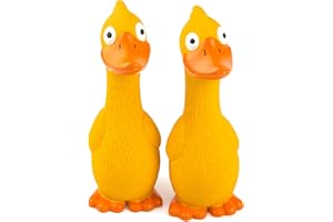Chiwava 2er Pack 7,9 Zoll Quietschen Latex Hundespielzeug Gelb Ente Interaktives Spiel für kleine mittelgroße Hunde