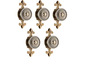 Mgoodoo Lot de 5 Poignées Meuble Antique Bronze, Boutons de Tiroir Vintage avec Vis, Poignées Porte Intérieur Montage Monotrou, Longueur 74 mm pour Armoire, Placard, Commode - Bronze