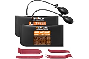 Maxetodo 2PZ Cuscini Gonfiabili 275x135mm per Installazione Porte Finestre e Riparazione Auto, Cunei ad Aria per Sollevamento di Mobili Pesanti Fino a 200KG e Altezza 6cm, Strumenti Ausiliari Inclusi