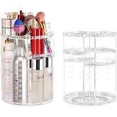 Make Up Cosmetic Organiser 360  Rotatable Cosmetic Storage Box Large Capacity Transparent Rotating Makeup Storage Cosmetic Box for Chest of Drawers Bathroom Crystal Diamond