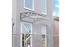 THINFAR Auvent de Porte d'entrée Auvent fenêtre Blanche Pluie Neige abri Avant Porche Ombre extérieure Toit terrasse-Plusieurs Tailles (100*150*25CM)