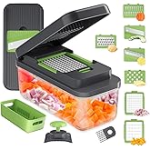 Ibergrif M524-7 Vegetable Slicer, Mandoline 7 in 1 Multifunction | With Container, BPA Free, Stainless Steel Blades, Dishwash