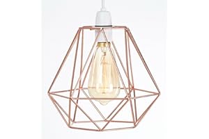GMUK HOME & GARDEN PRODUCTS Retro Design Light Shade - Metal Wire Basket Cage Lamp Shade - Ceiling Pendant Light Shade – Wire Cage Lamp Shade - Vintage Industrial Style – Easy Fit Metal Lamp Shade - Copper