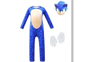 TBNRFrags Boys Sonic The Hedgehog Classic Childs Cosplay Costume Kids Game Fancy Dress Girls Jumpsuit