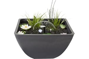velda Mini-Teich 55x55x33cm inklusive Fontäne und Pflanzkorb Terrassenteich