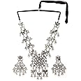 Shining Diva Fashion Latest Stylish Traditional Oxidised Silver Necklace Jewellery Set for Women (13111s)