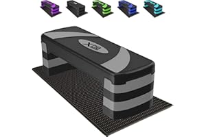 ‎XN8 SPORTS XN8 Stepper Height-adjustable stepper with 3 levels -10cm, 15cm, 20cm Non-slip home trainer and aerobic stepbench compact training device for gymnastics, fitness, jumpstep, workout