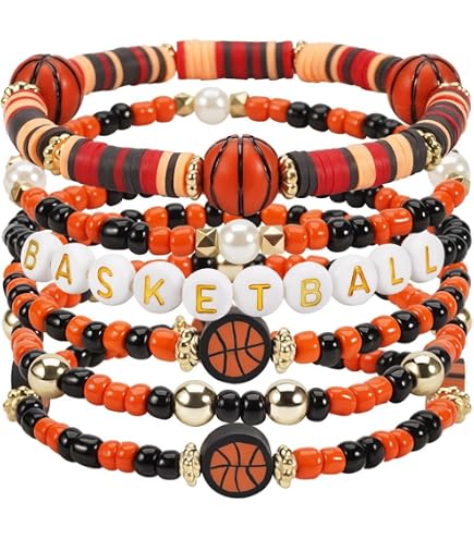 TOZBLEU – Pack De 5 Pulseras Deportivas De Baloncesto, Béisbol Y Softbol, Ajustables, Para Regalar